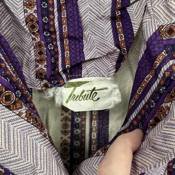 vintage 60s DROP WAIST DRESS mod go-go short sleeve flower child hippie XL - Picture 6 of 6